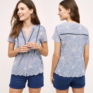 [Anthropologie] Eyelet Peplum Top